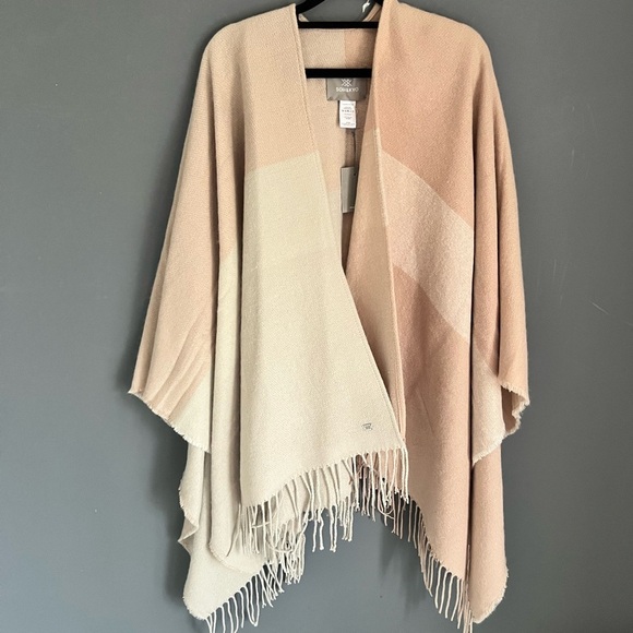 New Soia & Kyo Fringe Wrap Shawl Scarf Pashmina Soft Colorblock Womens One Size - Picture 2 of 4